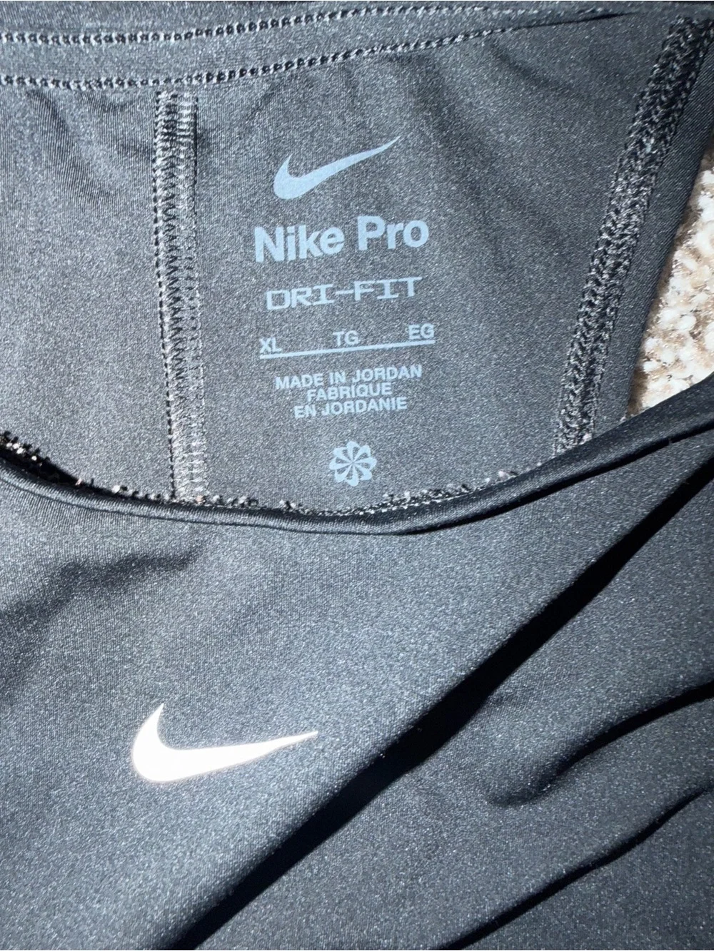 Nike Black Cropped Athletic Tank with White Swoosh